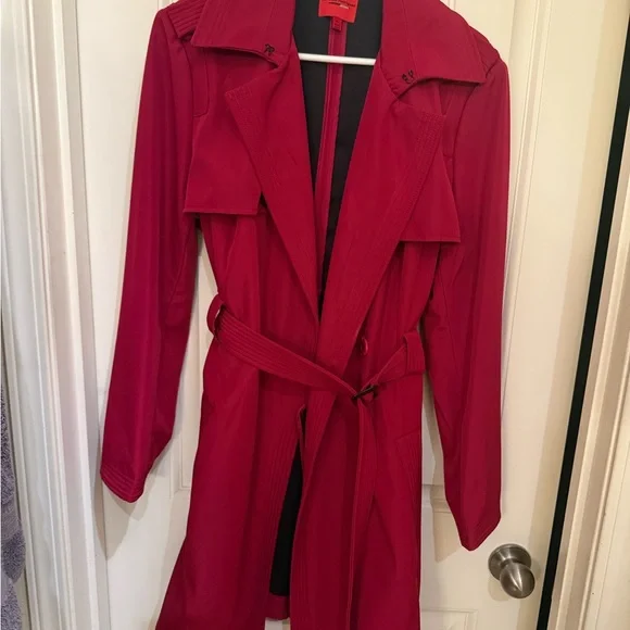 Narciso Rodriguez Red Trench Coat - Picture 1 of 3